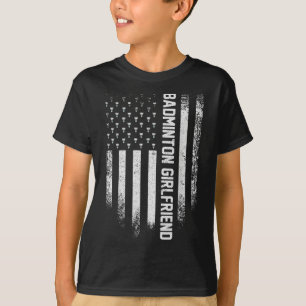 Vintage Usa Amerikaanse Vlag Trots Badminton Meisj T-shirt