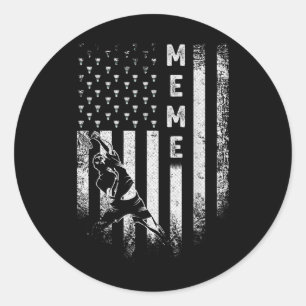 Vintage Usa Amerikaanse Vlag Trots Badminton Meme Ronde Sticker