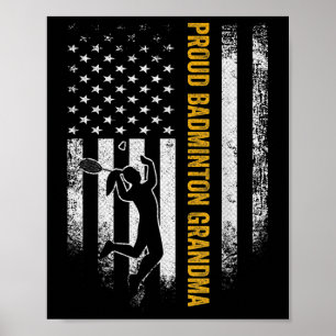 Vintage Usa Amerikaanse Vlag Trots Badminton Oma Poster