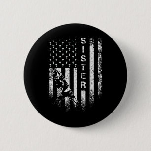 Vintage Usa Amerikaanse Vlag Trots Badminton Zus S Ronde Button 5,7 Cm