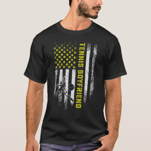 Vintage USA Amerikaanse Vlag Trots Tennis Boyfrien T-shirt