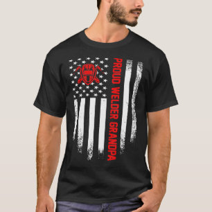 Vintage Usa Amerikaanse Vlag Trotse Lasser Laswerk T-shirt