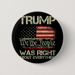 Vintage Usa Amerikaanse Vlag Trump Had Gelijk Over Ronde Button 5,7 Cm