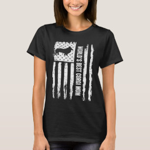 Vintage USA Amerikaanse Vlag Werelds Beste Corgi M T-shirt