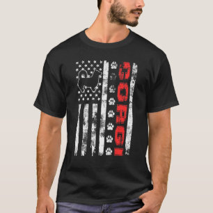 Vintage Usa Corgi Amerikaanse Vlag Patriottisch T-shirt