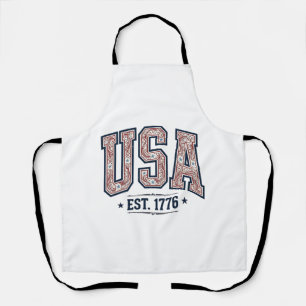 Vintage USA Est 1776 Patriottische Graveer Shirt_1 Schort