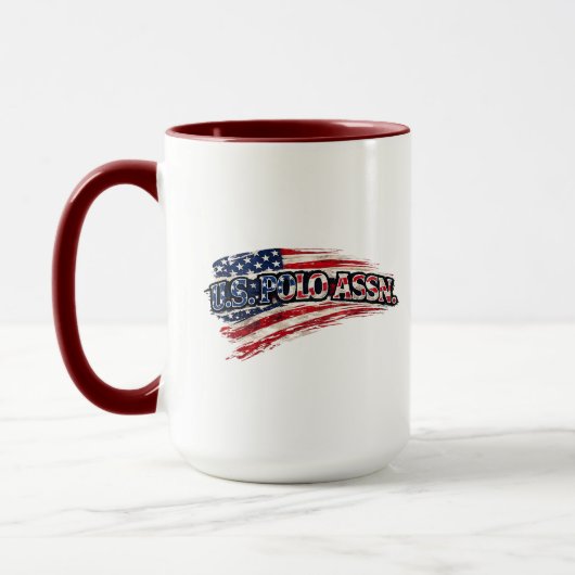 Vintage USA Flag Coffee Mug Mok (Links)