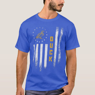 Vintage USA Flag Duck Lover Funny Farmer Fowl Duck T-shirt