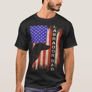 Vintage USA Flag Proud Labrador Retriever Dad Lab  T-shirt