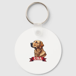 Vintage USA Golden Retriever Engraving Shirt Sleutelhanger