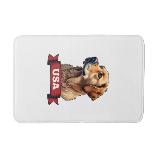 Vintage USA Golden Retriever Graveer Shirt 4 Badmat (Voorkant)