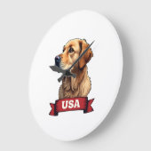 Vintage USA Golden Retriever Graveer Shirt 4 Grote Klok (Hoek)