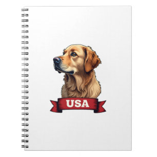 Vintage USA Golden Retriever Graveer Shirt 4 Notitieboek