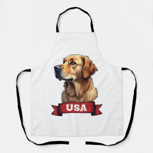 Vintage USA Golden Retriever Graveer Shirt 4 Schort