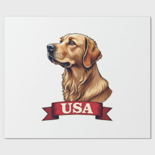 Vintage USA Golden Retriever Graveer Shirt Cadeaupapier