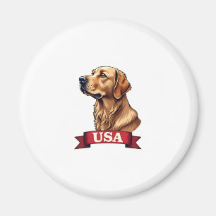 Vintage USA Golden Retriever Graveer Shirt Magneet