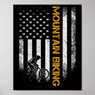 Vintage Usa Mountainbike Amerikaanse Vlag Fiets Pa Poster