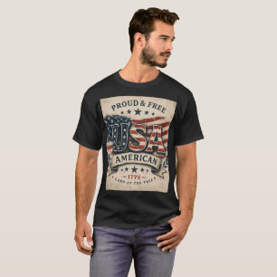 Vintage USA Patriottisch Vervaaide Grafische T-shirt