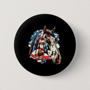 Vintage Usa Patriottische Amerikaanse Vlag 4 juli Ronde Button 5,7 Cm