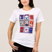Vintage USA Postage Stamp Tri-Blend Shirt (Voorkant)