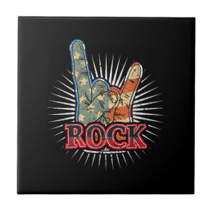 Vintage USA Rock - Bandconcertposter 70s 80s Tegeltje
