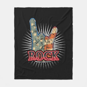 Vintage USA Rock - Bandconcertposter jaren 70 80 Fleece Deken