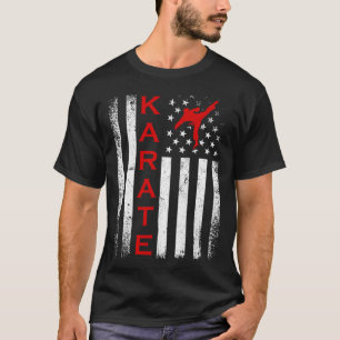 Vintage USA Rood Wit Karate Amerika USA Vlag MMA T-shirt