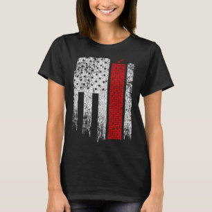 Vintage USA Rood Wit Metselaar Amerikaanse Vlag T-shirt