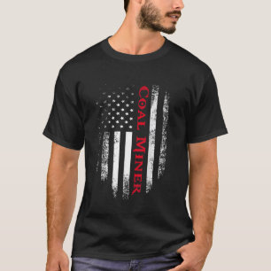 Vintage USA Rood Witte Kolenmijnwerker Amerikaanse T-shirt