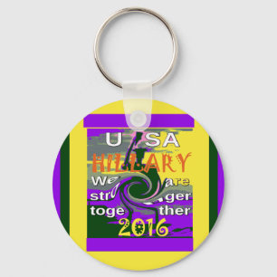 Vintage USA Sterker Samen Abstracte Kunstprint Sleutelhanger