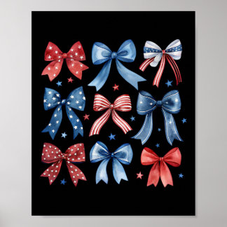 Vintage Usa Strik in Rood Wit Blauw voor Patriotti Poster