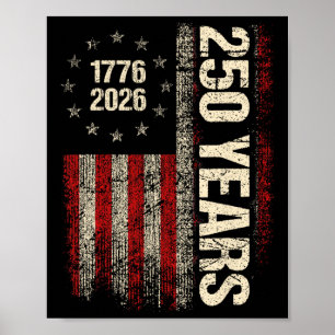 Vintage Usa-vlag 250ste verjaardag Onafhankelijkhe Poster