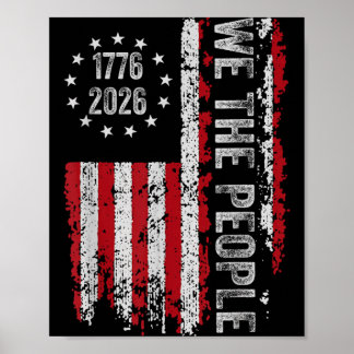 Vintage USA-vlag 250ste verjaardag onafhankelijkhe Poster