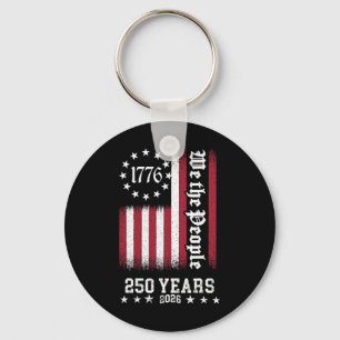 Vintage Usa Vlag 250ste Verjaardag Onafhankelijkhe Sleutelhanger