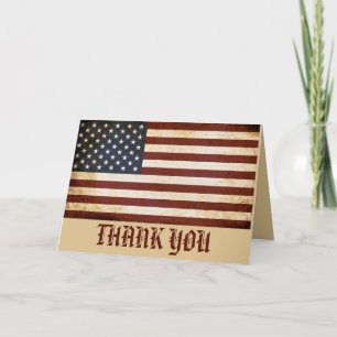 Vintage USA-vlag Fijne Veteranendag Bedankkaart