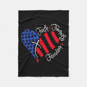 Vintage Usa Vlag Geloof Familie Dom Patriottisch C Fleece Deken