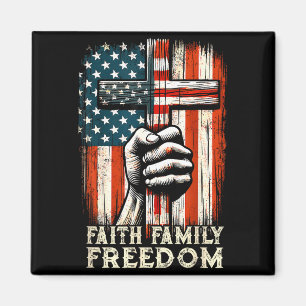 Vintage Usa Vlag Geloof Familie Dom Patriottisch C Magneet