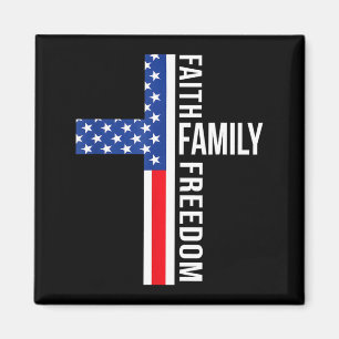 Vintage Usa Vlag Geloof Familie Dom Patriottisch C Magneet
