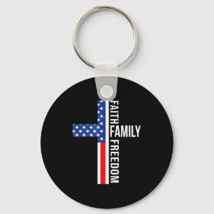 Vintage Usa Vlag Geloof Familie Dom Patriottisch C Sleutelhanger