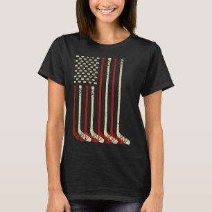 Vintage Usa Vlag IJshockey - Grappige IJshockey Us T-shirt