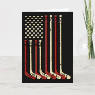 Vintage Usa Vlag IJshockey - Grappige IJshockey VS Kaart
