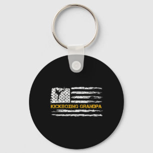 Vintage Usa Vlag Mma Kickboksen Vechters Grootvade Sleutelhanger