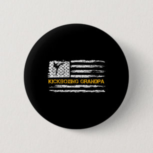 Vintage Usa Vlag Mma Kickbokser Opa Si Ronde Button 5,7 Cm