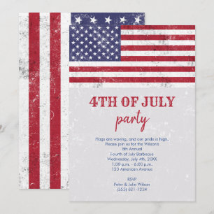 Vintage USA-vlag Patriottische Amerikaanse 4 juli- Kaart