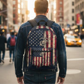 Vintage USMC Marine Corps American Flag Patriotic  Bedrukte Rugzak