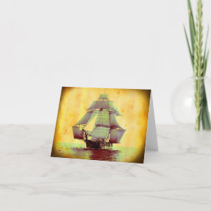 Vintage USS Monongahela zeilschip notitiekaart