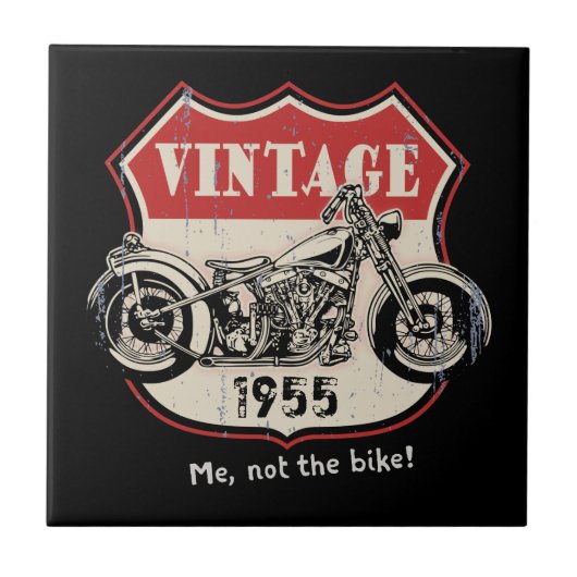 Vintage (Uw Jaar of Naam) Tegeltje (Voorkant)