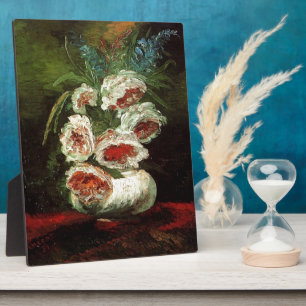 Vintage vaas met pioenrozen, Vincent van Gogh. Fotoplaat