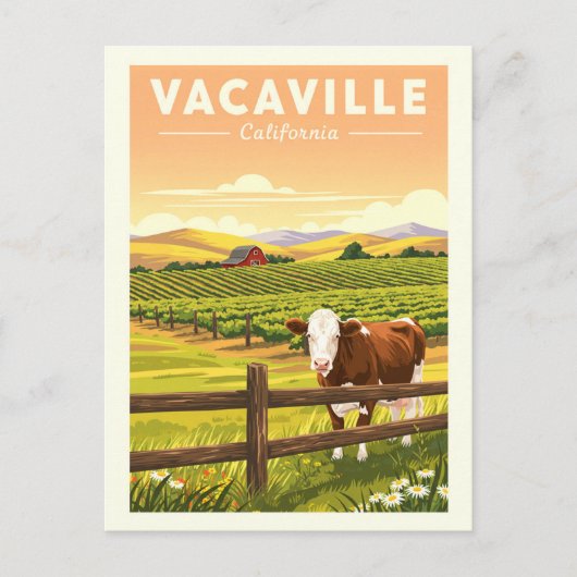Vintage Vacaville California Briefkaart (Voorkant)