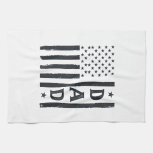 Vintage Vader Amerikaanse Vlag Vector Design_1 Theedoek